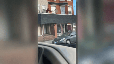 Image for story: Video shows Good Samaritan rescuing toddler on Rhode Island roof